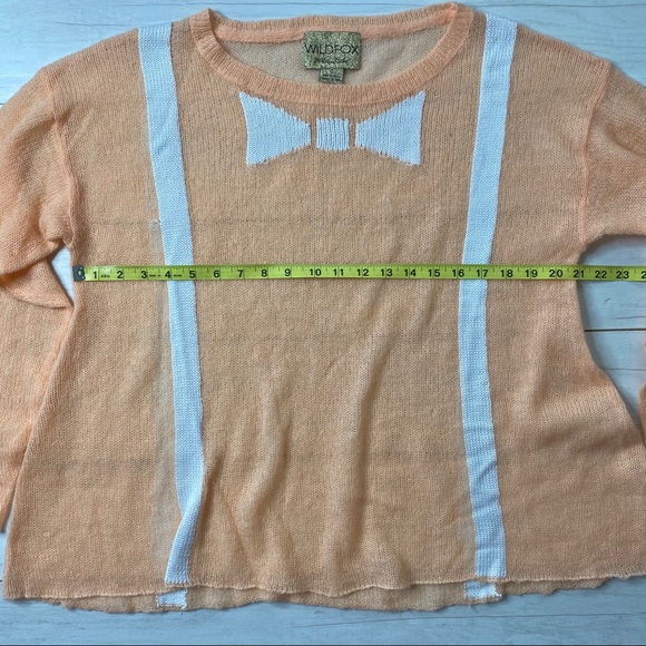 Wildfox Fancy You Sweater White Label Peach Bow - Picture 8 of 12